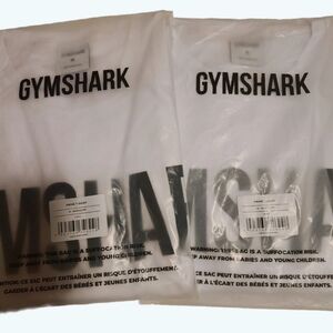 Lot of 2 Gymshark Prime Muscle Fit T Shirts White Medium New Sold Out